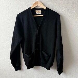 Black Vintage Munsingwear Cardigan, 100% Orlon Acrylic